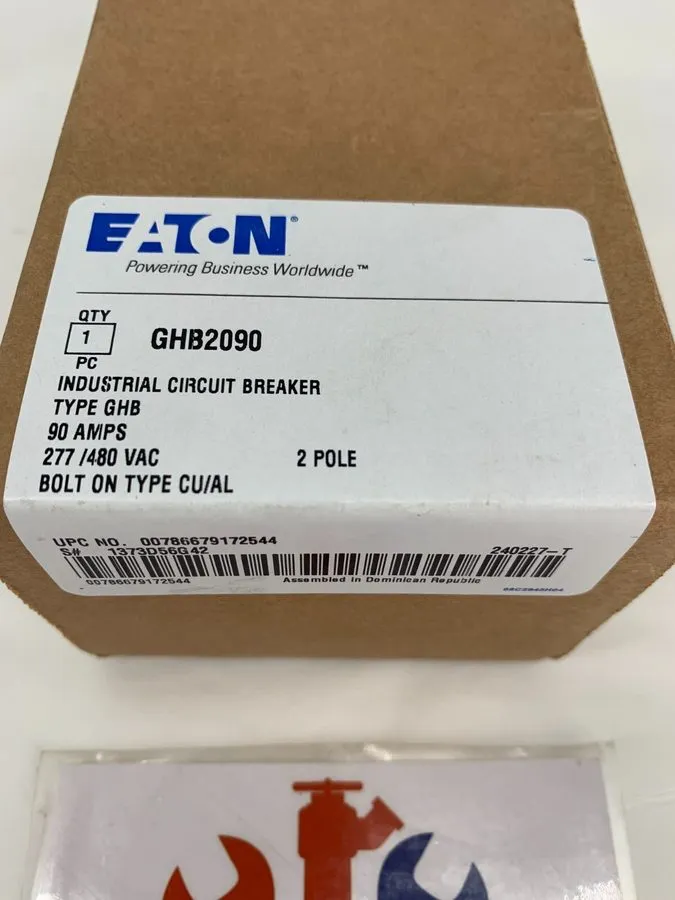 Автоматический выключатель Eaton Cutler-Hammer GHB2090 2P 90A 277/480V Bolt-On C