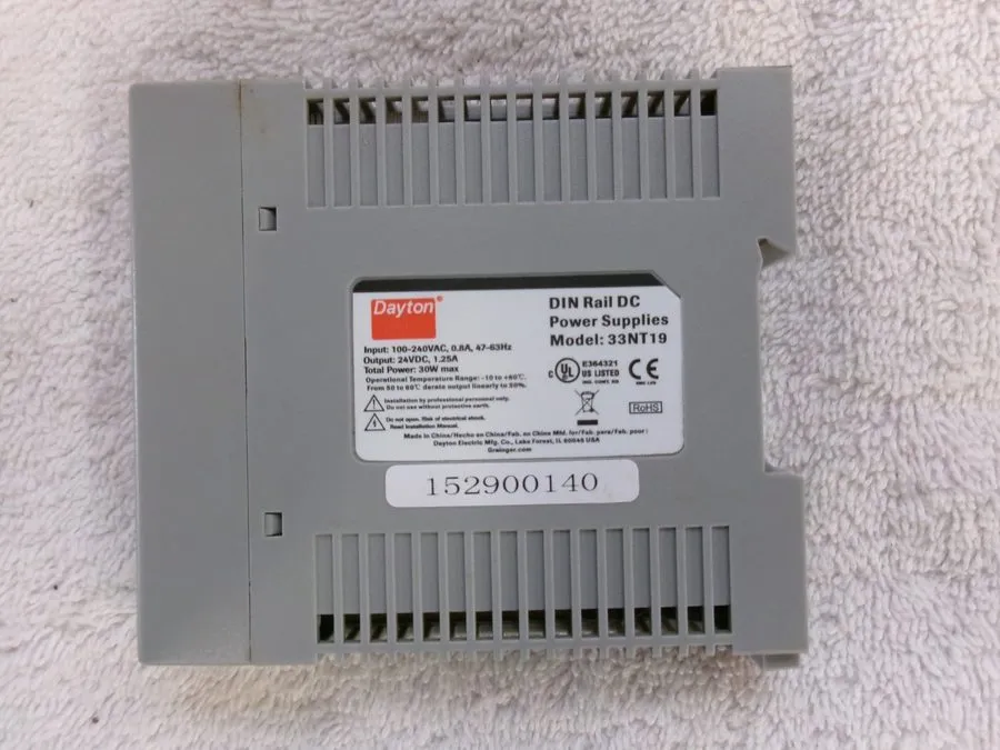 Блок питания DAYTON 33NT19 Power Supply,DIN Rail,30W,24VDC,Plastic