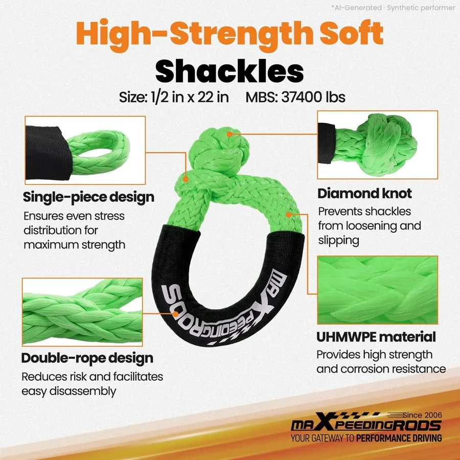 Такелажная скоба 30ft Kinetic Recovery Tow Rope для SUV Truck 4WD 30864lb Soft S — фото лота 2