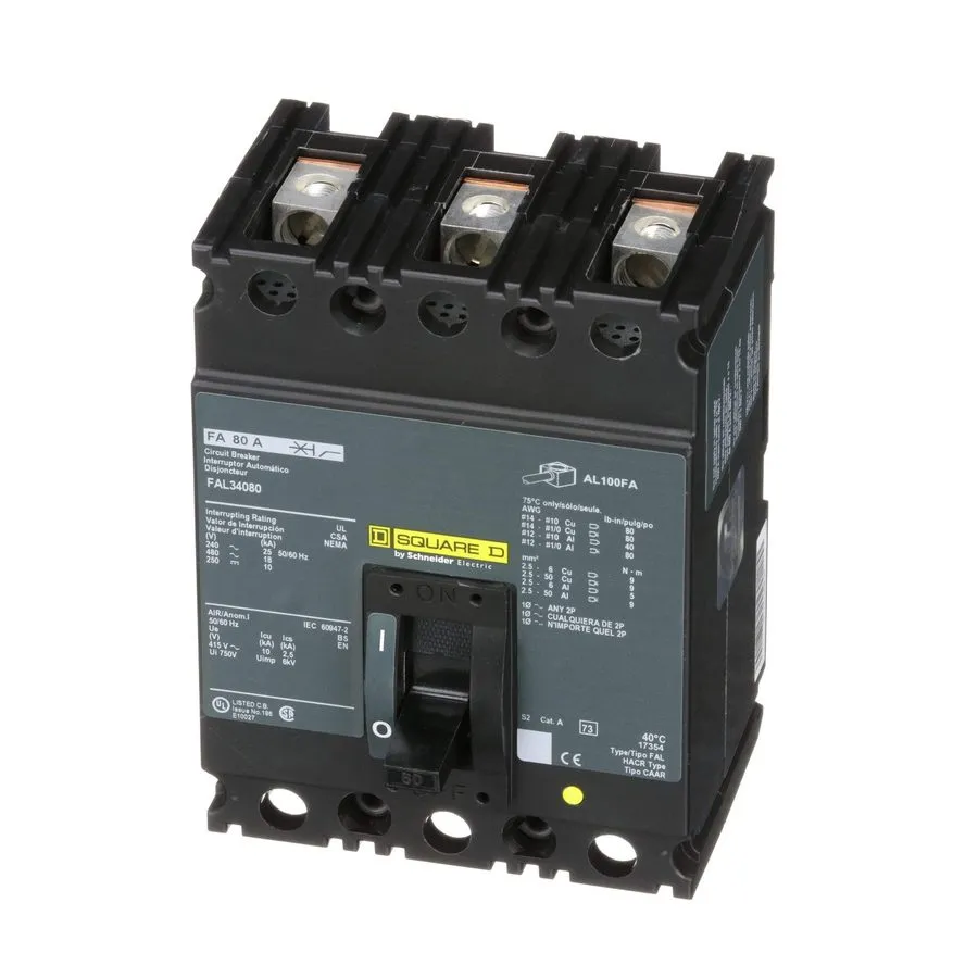 Автоматический выключатель Square D FAL34080 80A 3-Pole 480V Thermal Magnetic Ci