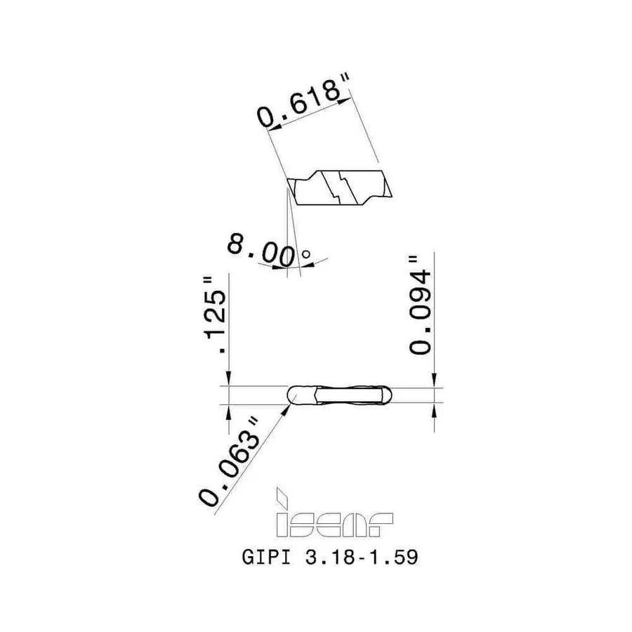 Режущий инструмент GIP 3.00E 0.40 IC8250 ISCAR Insert
