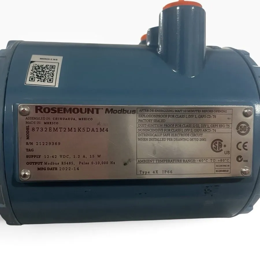 Датчик потока Rosemount 8732EMT2M1K5DA1M4 Modbus Flow Transmitter 12-42v-dc — фото лота 1