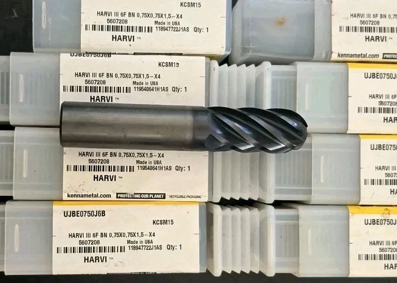Режущий инструмент 1/8" (.125") CARBIDE END MILL 4 FLUTE KENNAMETAL H1TE4RA0125R — фото лота 1