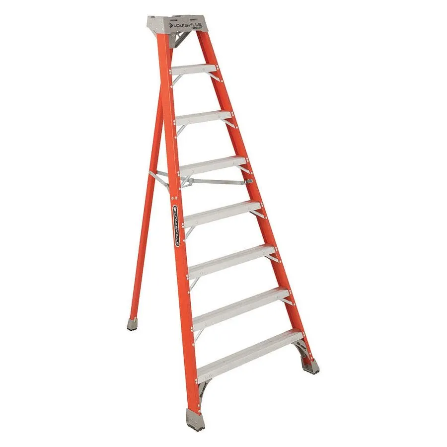Оборудование видеонаблюдения LOUISVILLE LADDER Tripod Stepladder,8 ft. H,Fibergl — фото лота 1