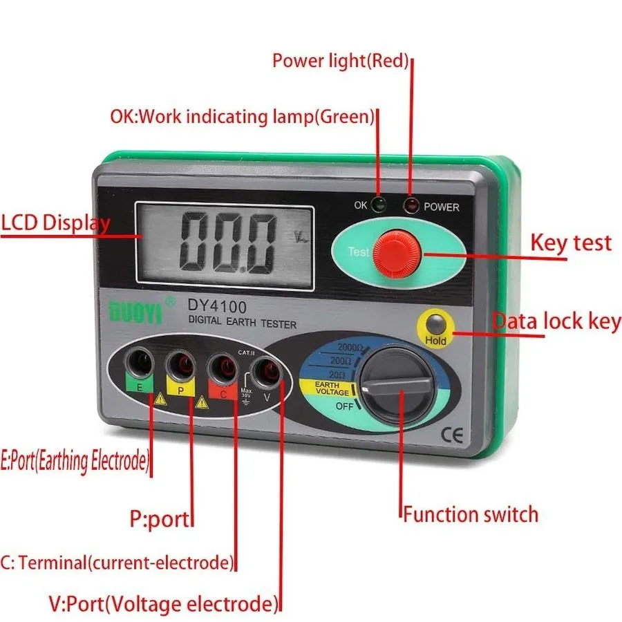 Тестер Higher Accuracy Resistance Tester Megger Meter 0-2000Ω Insulation Tester