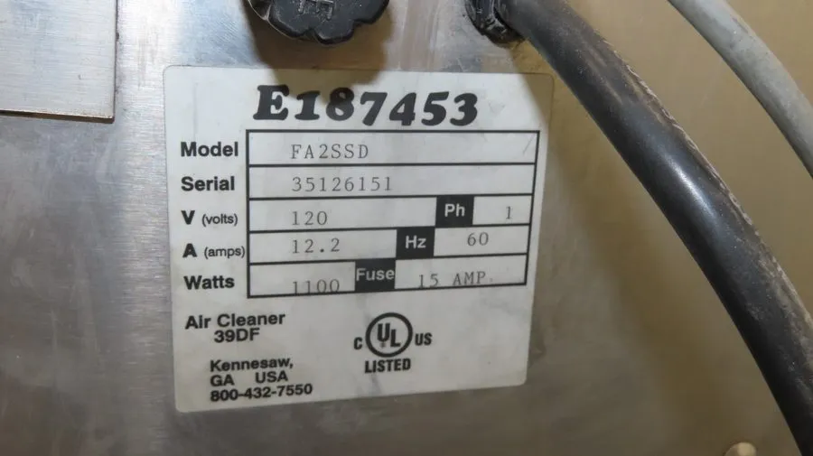 Дымоуловитель Fumex FA2SSD Dust Collector High Efficiency Air Cleaner Fume Extra