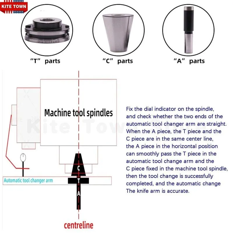 Шпиндель CAT40 Alignment Gage Steel Tool Holder Set для CAT40-A.T.C Spindle CNC  — фото лота 1