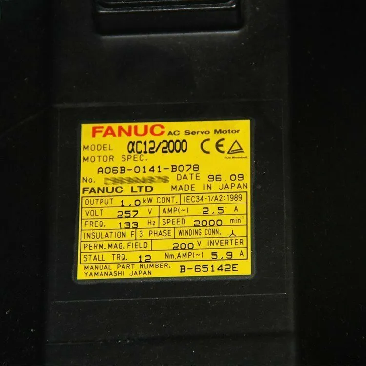 Серводвигатель Fanuc A06B-0141-B078 ALPHA C12/200 AC SERVO MOTOR, 1.0kW