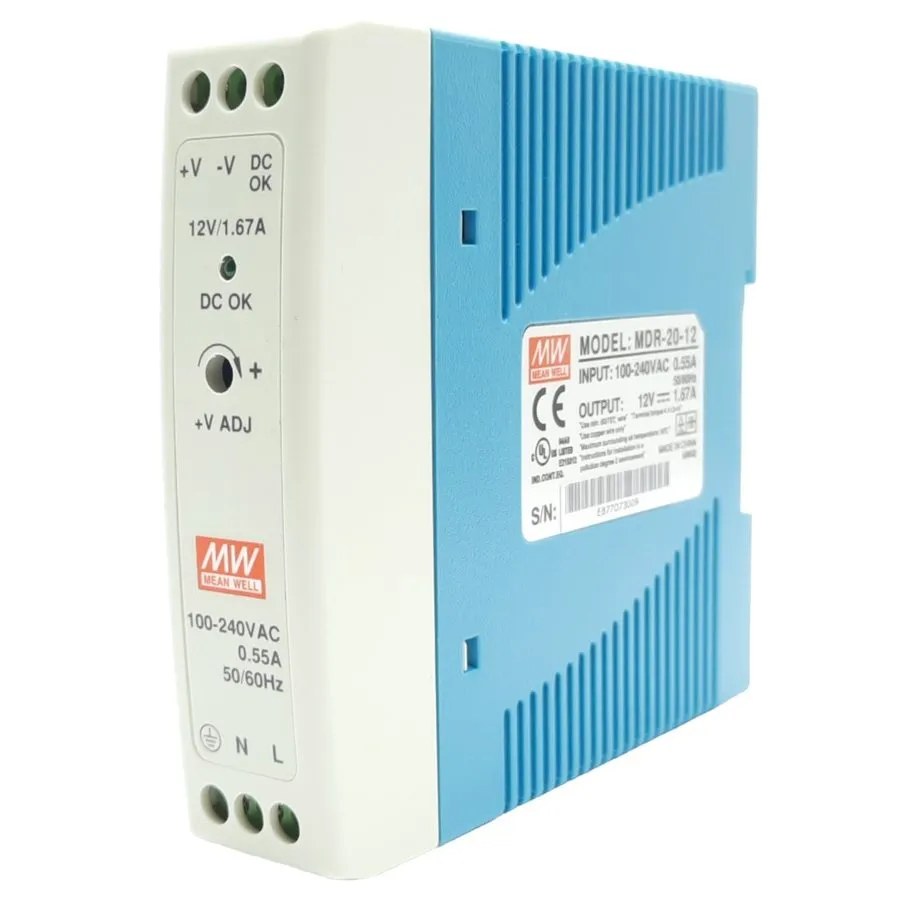 Блок питания Mean Well MDR-20-12 Industrial Din Rail Power Supply 12VDC 1.67A 20