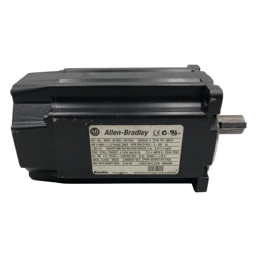 Серводвигатель Servo Motor Allen-Bradley MPM-B1152C 1.20/1.61 kW/HP 480v — фото лота 1