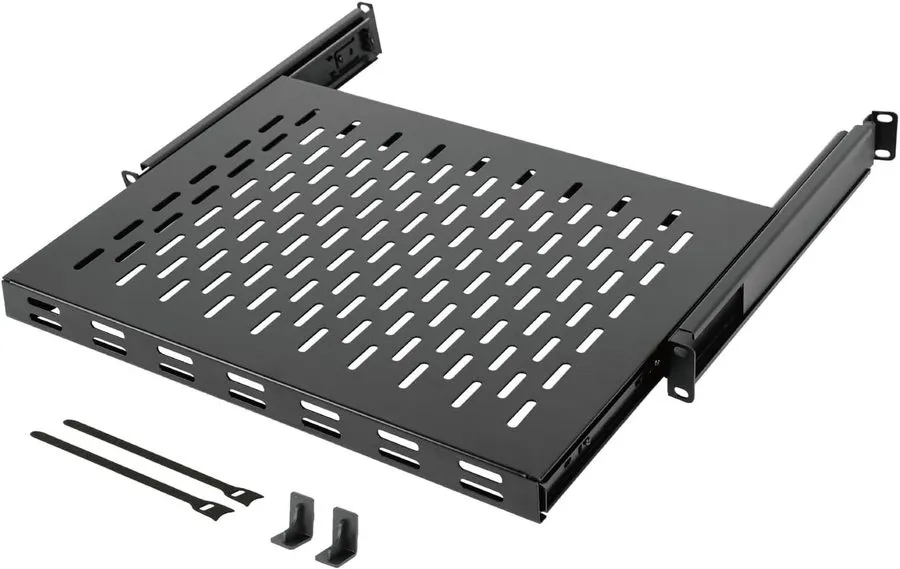 Стойка/шкаф 1U Sliding Rack Shelf,4-Post Vented Rack Mount Shelf,13.8in Deep wit