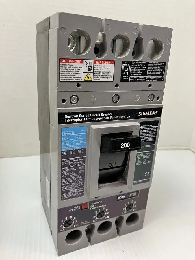 Автоматический выключатель SIEMENS FXD63B200L SENTRON MOLDED CASE CIRCUIT BREAKE — фото лота 2