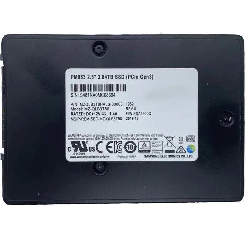 SSD-накопитель Samsung PM983 MZ-QLB3T80 3.84TB NVMe MLC Mixed Use PCIe 3.0 x4 U.