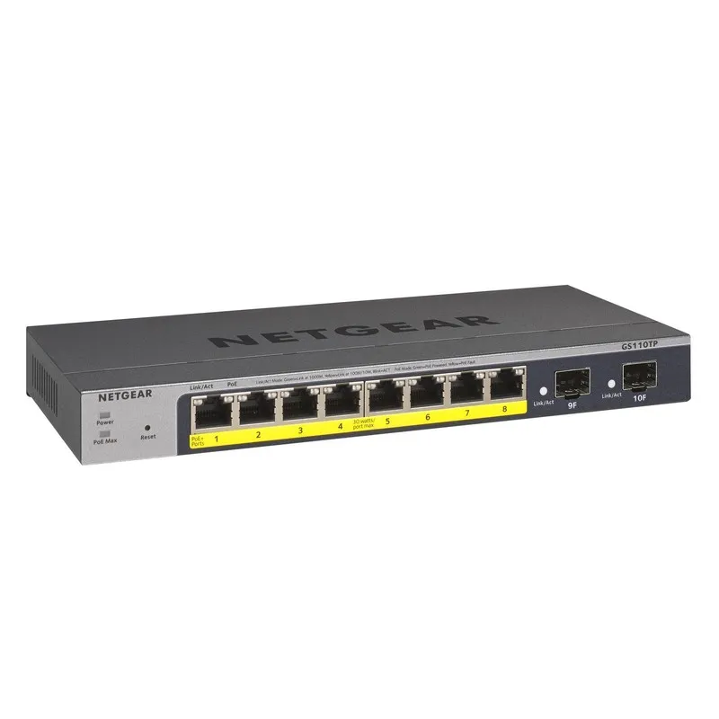 Коммутатор NETGEAR GS110TPv3 8 Port Gigabit PoE+ Ethernet Smart Switch 2 SFP GS1