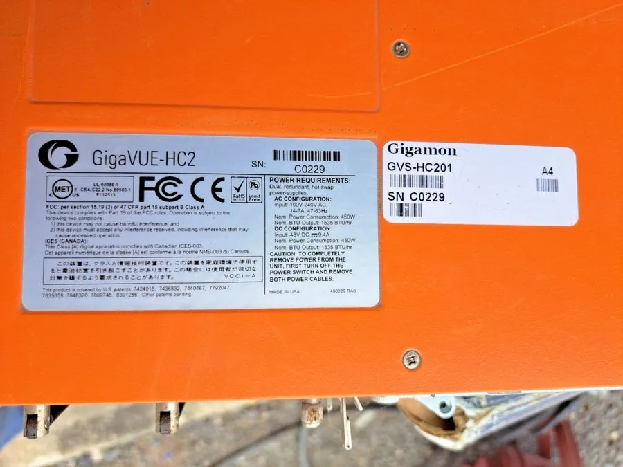 Коммутатор Gigamon GigaVUE-HC2 GVS-HC201 w/SMT-HC0-X16 Network Visibility Applia