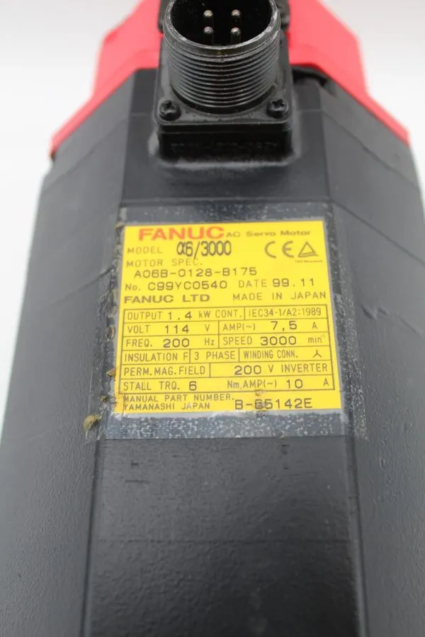 Серводвигатель Fanuc AC Servo Motor A06B-0128-B175, Output 1.4kw