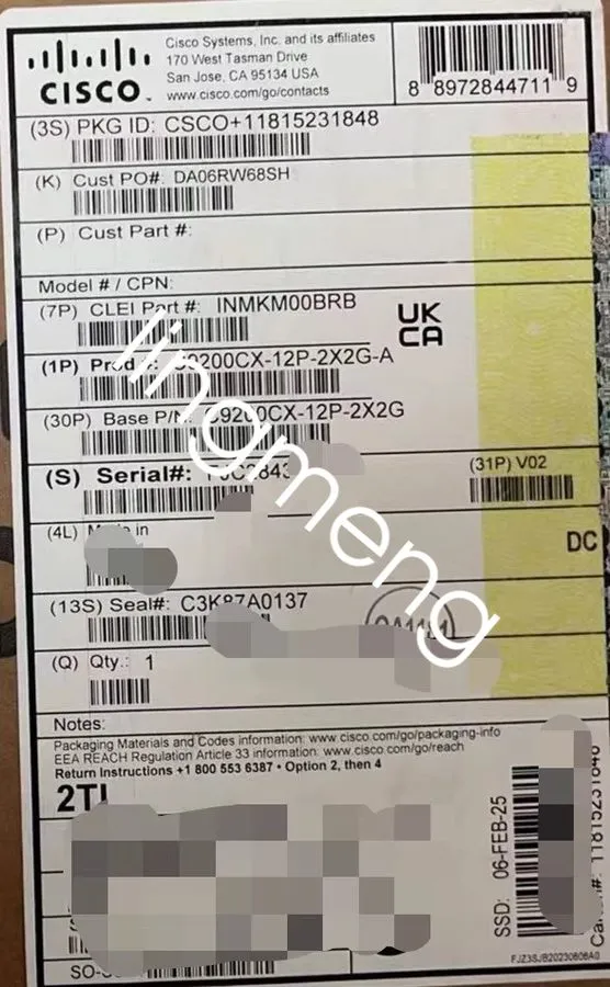 Коммутатор Cisco Gigabit enterprise network switch C9200CX-12P-2X2G-A via FedEx 