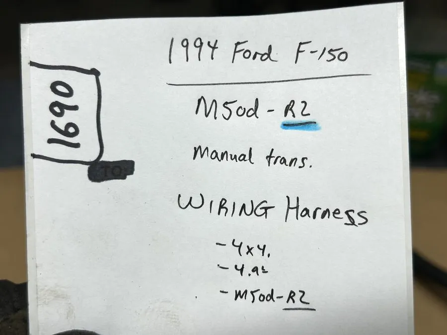 Жгут проводов 1994 Ford F-150 M5od-R2 Manual Transmission WIRING HARNESS 4x4 4.9 — фото лота 1