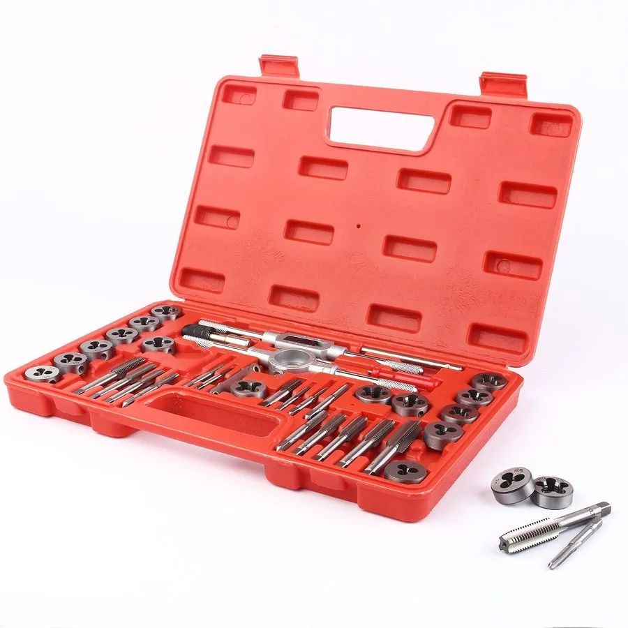 Режущий инструмент 40-Piece Metric Tap and Die Set GCr-15 Steel Widespread Metal — фото лота 2