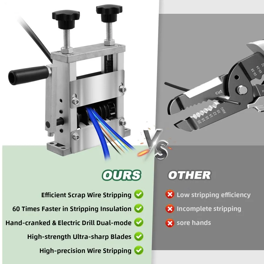 Станок для зачистки проводов Manual & Electric Wire Stripping Machine Cable Stri — фото лота 1