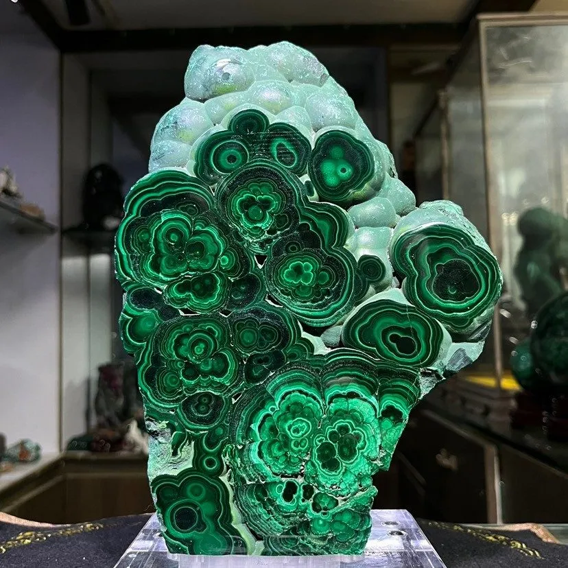 Лабораторный прибор 8.14LB TOP Natural malachite quartz crystal Mineral Specimen