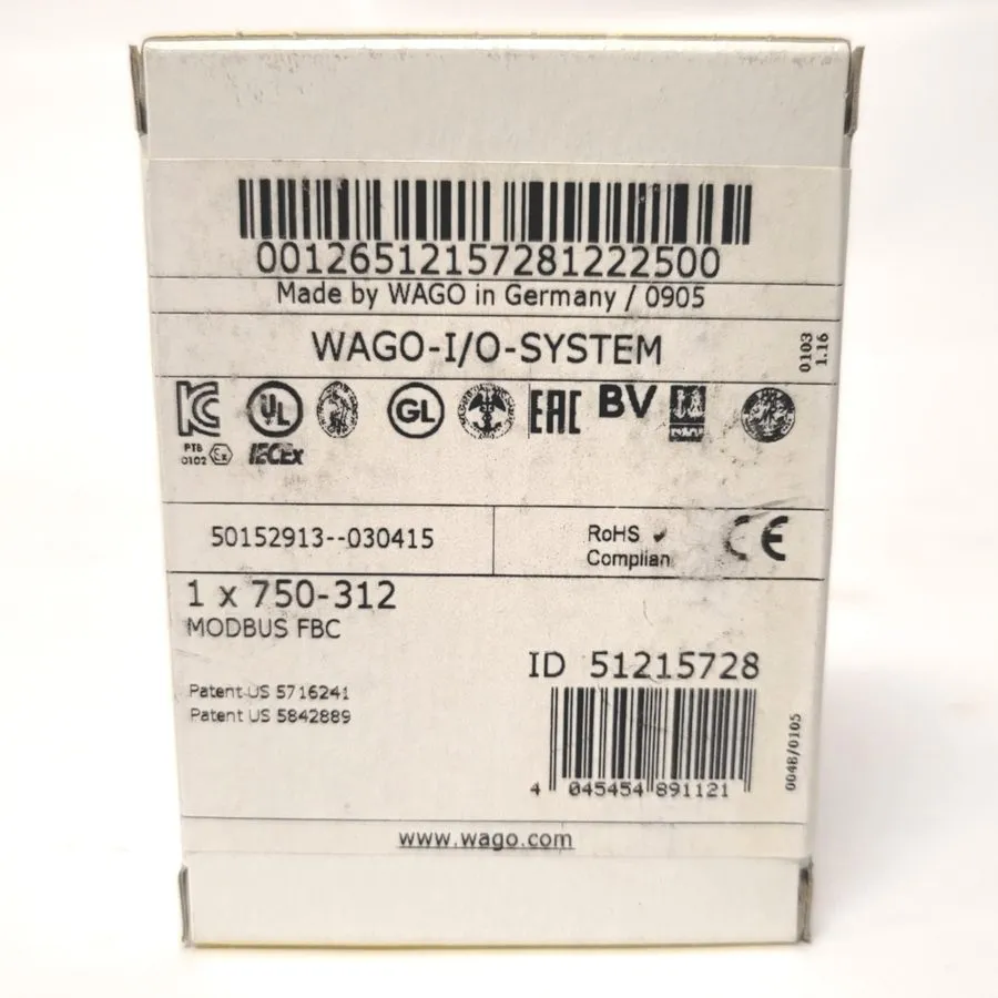 Шлюз полевой шины WAGO 750-312 MODBUS RS485 FIELDBUS COUPLER PLC MODULE