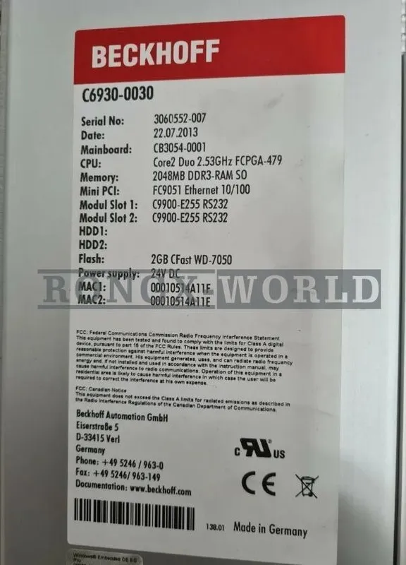 Промышленный компьютер Beckhoff C6930-0030 Industrial computer