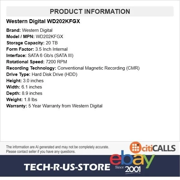 Жёсткий диск Western Digital 20TB WD Red Pro NAS HDD 7200RPM SATA CMR 512MB WD20