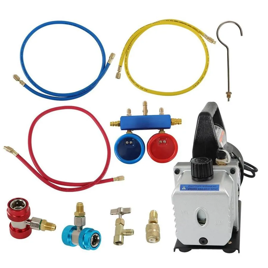 Насос A/C Manifold Gauge Set 3CFM 4CFM Air Vacuum Pump HVAC+R134A R502 R22 R12 K