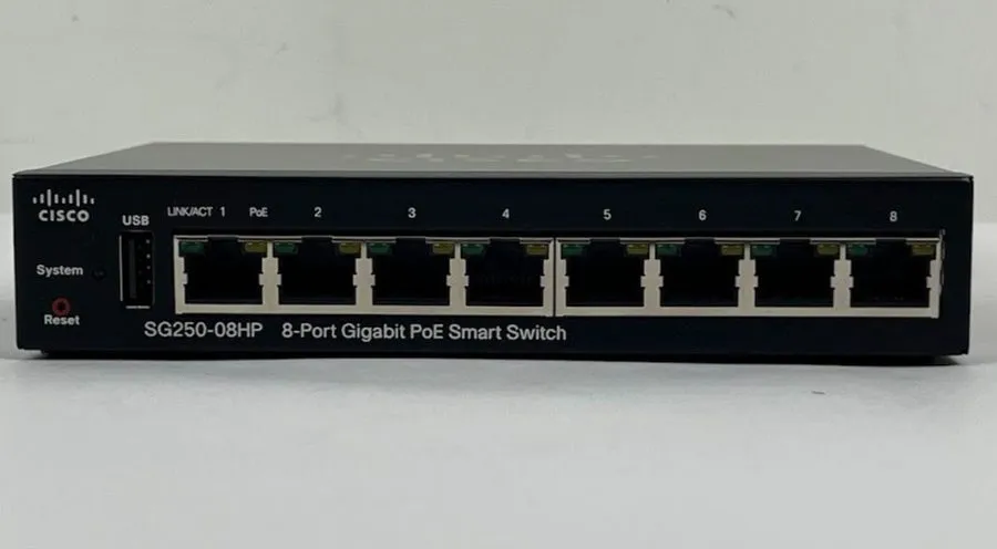 Коммутатор Cisco SG250-08HP Smart Switch 8-Port Gigabit Ethernet Ports with Poe