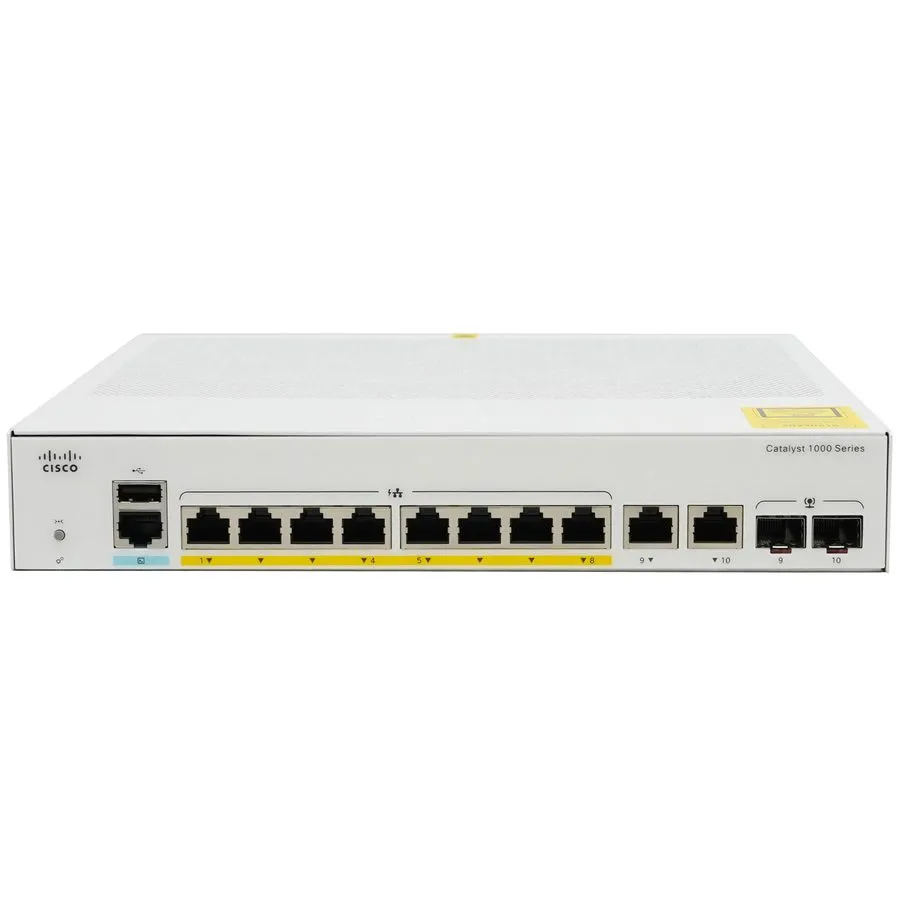 Коммутатор Cisco C1000-8FP-2G-L Catalyst 1000 8-Port Gigabit PoE+ Managed Switch — фото лота 1