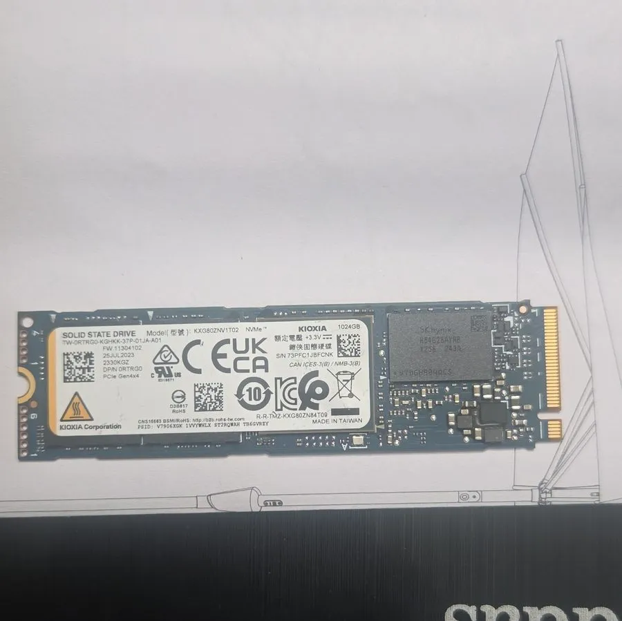 SSD-накопитель Kioxia 2280mm NVMe 1TB M.2 NVMe Gen 4.0 x 4 SSD KXG80ZNV1T02