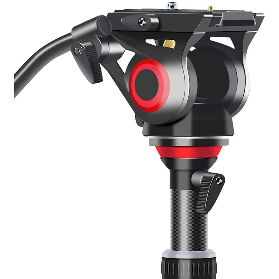 Оборудование видеонаблюдения Came-TV TP-501C 3-Section Carbon Fiber Video Tripod — фото лота 2