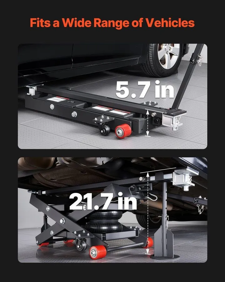 Автоподъёмник Adjustable Air Car Lift, 5.7-21.7in Height, 3 Ton — фото лота 2