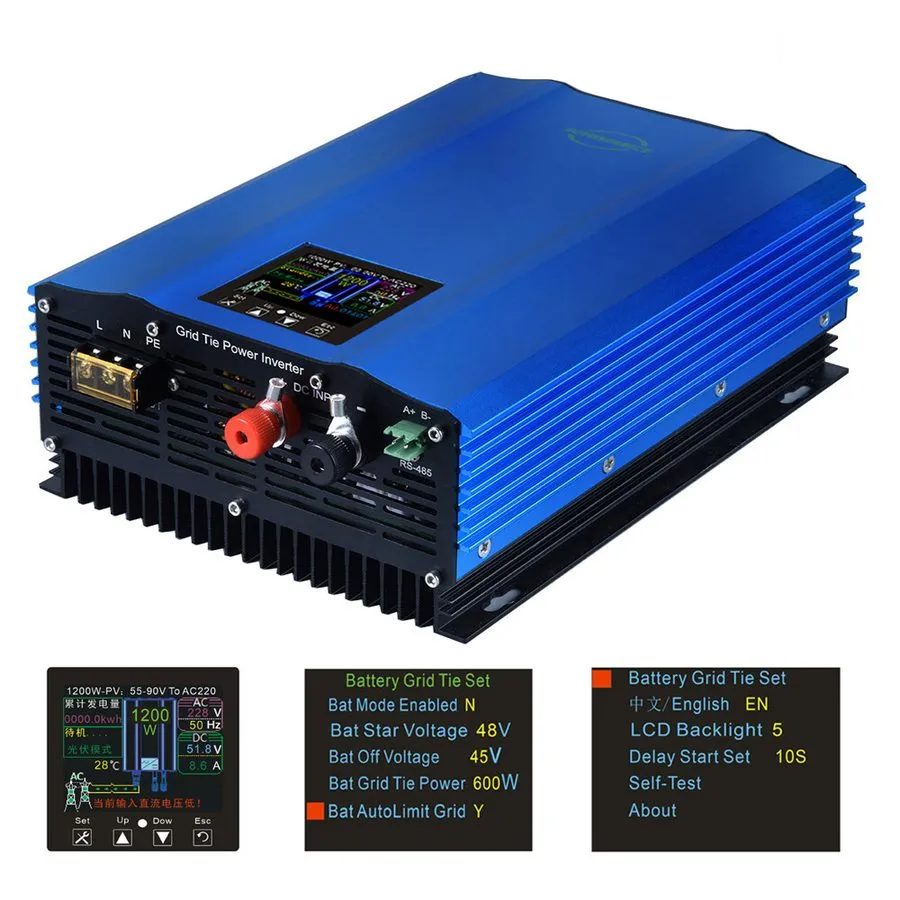 Аккумулятор AC110/220V 1000W Solar Grid Tie Inverter MPPT w/ Limiter Pure Sine W — фото лота 2