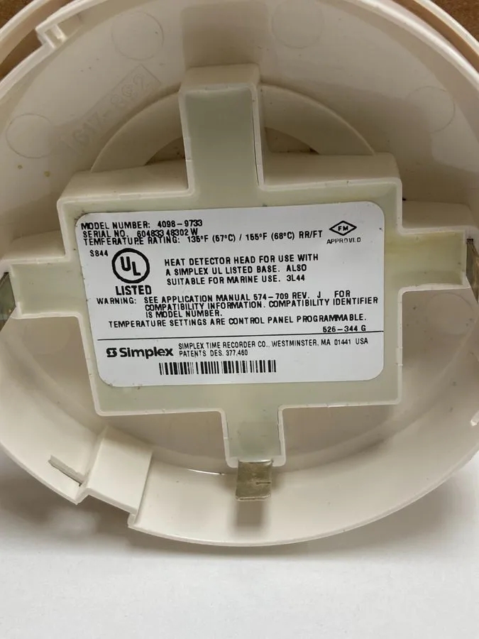 Оборудование пожарной сигнализации SET OF 10 Simplex 4098-9733 Addressable Heat