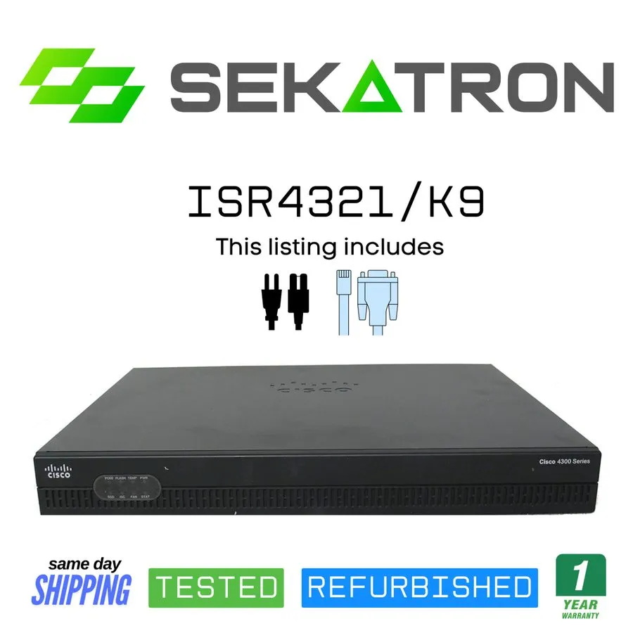 Маршрутизатор ♻️ Cisco ISR4321/K9 4321 Integrated Services Router ⚡ No Clock Iss