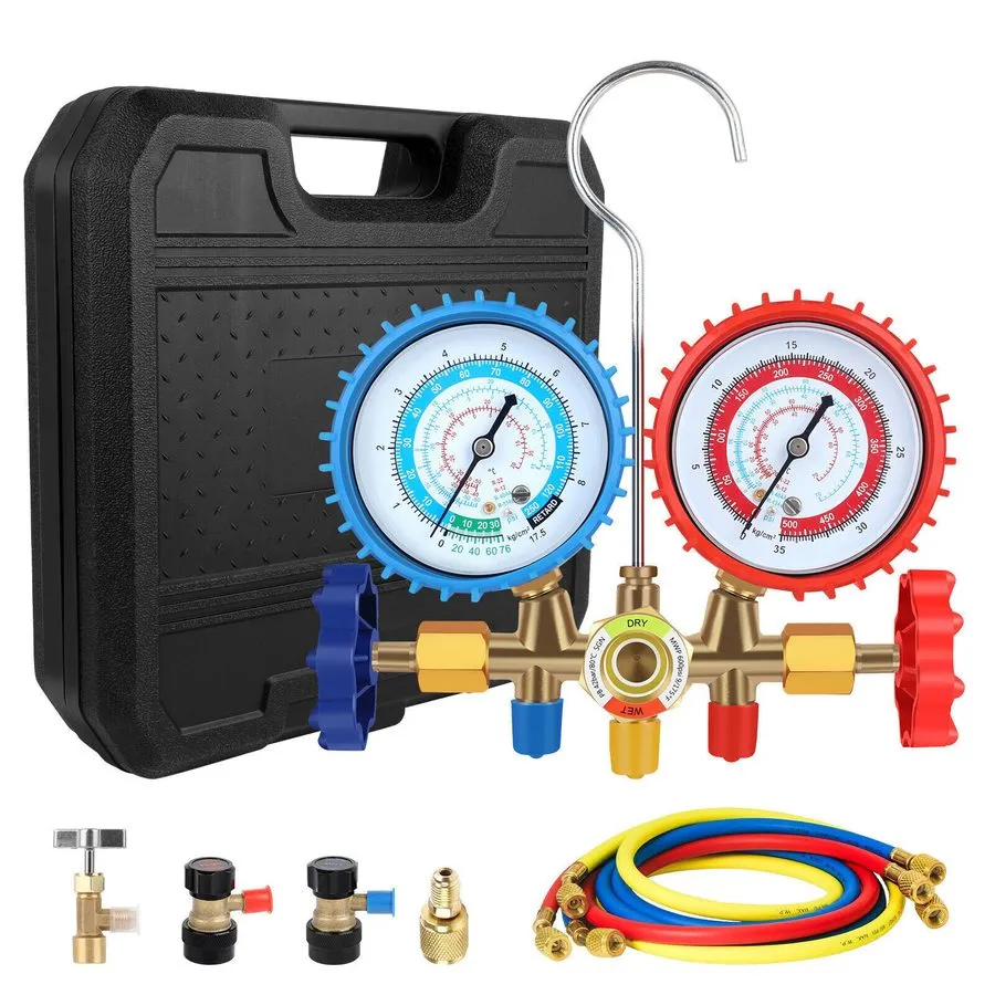 Насос A/C Manifold Gauge Set 3CFM 4CFM Air Vacuum Pump HVAC+R134A R502 R22 R12 K