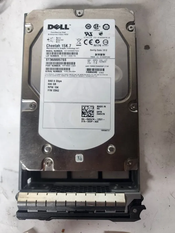 Жёсткий диск Dell W347K 0W347K ST3600057SS 600GB 15K 6G 3.5" SAS HDD HARD DRIVE  — фото лота 1