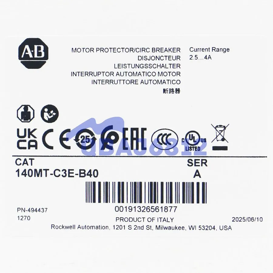 Автоматический выключатель 140MT-C3E-B40 AB MOTOR PROTECTION CIRCUIT BREAKER