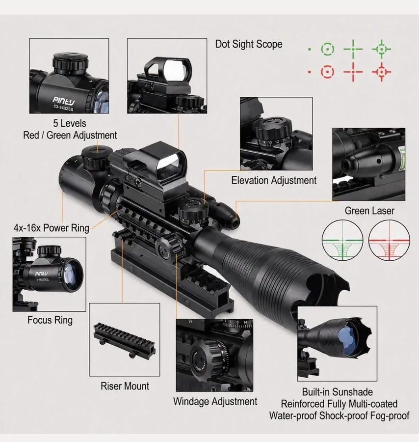 Оптико-электронная система 4-16x50 AO Hunting Rifle Scope Dual Illuminated Range — фото лота 1