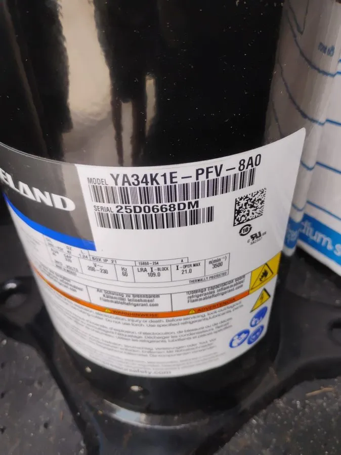 Компрессор copeland scroll compressor YA34K1E-PFV-8A0 — фото лота 1