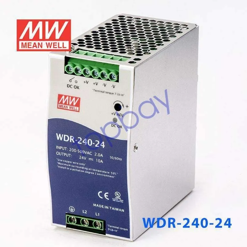 Блок питания MEAN WELL WDR-240-24 240W 24V 10A DIN Rail Industrial Power Supply