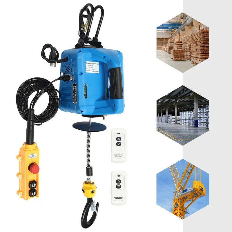 Таль 110V Electric Hoist 1500W Model 500 500kg (1100lb) 7.6m Rope 2 Wireless Rem