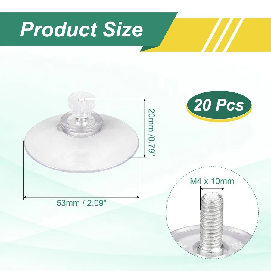 Вакуумная присоска Screw Suction Cup, 1.89" Suction Cups Clear PVC with M4x10mm  — фото лота 1