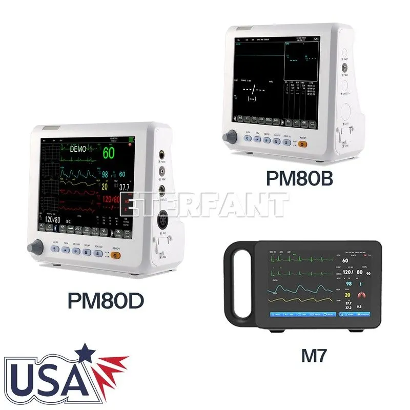 Датчик SpO2 Portable 8" Patient Monitor ICU CCU Vital Sign