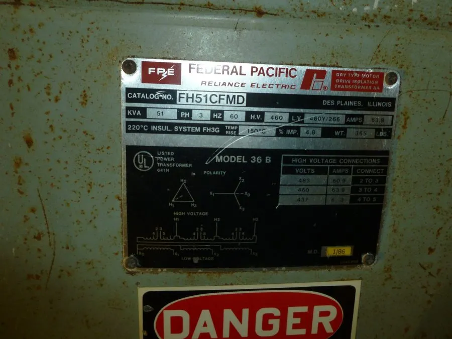 Трансформатор ACME 145 kVA 460 Delta 460Y/266 V 3PH Isolation Transformer DTGB01
