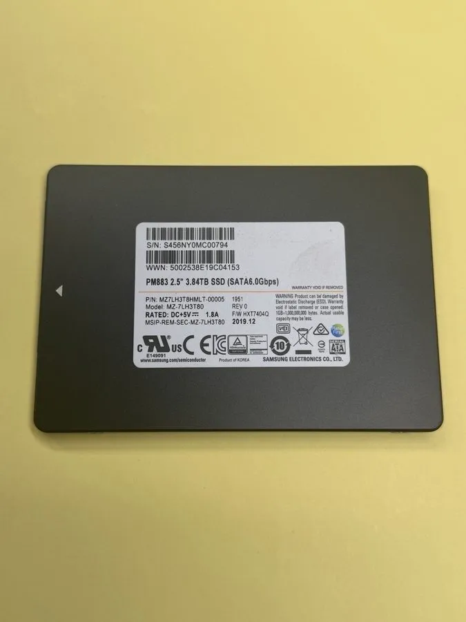 SSD-накопитель Samsung PM883 3.84TB SATA 2.5” Enterprise SSD MZ7LH3T8HMLT 86-88% — фото лота 1