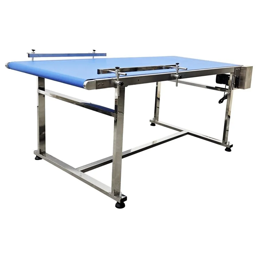 Конвейер Industrial Transport 70.8x31.5in PU Belt Conveyor with Two Adjustable S — фото лота 1
