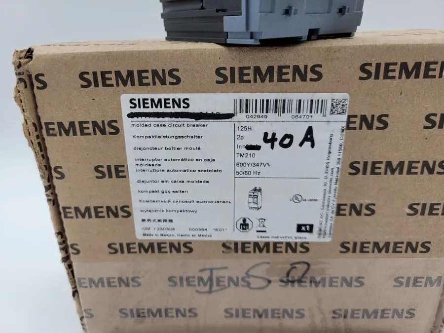 Автоматический выключатель Siemens 3VA4140-6ED24-0AA0 40 Amp 600Y/347V 2 Pole Ci